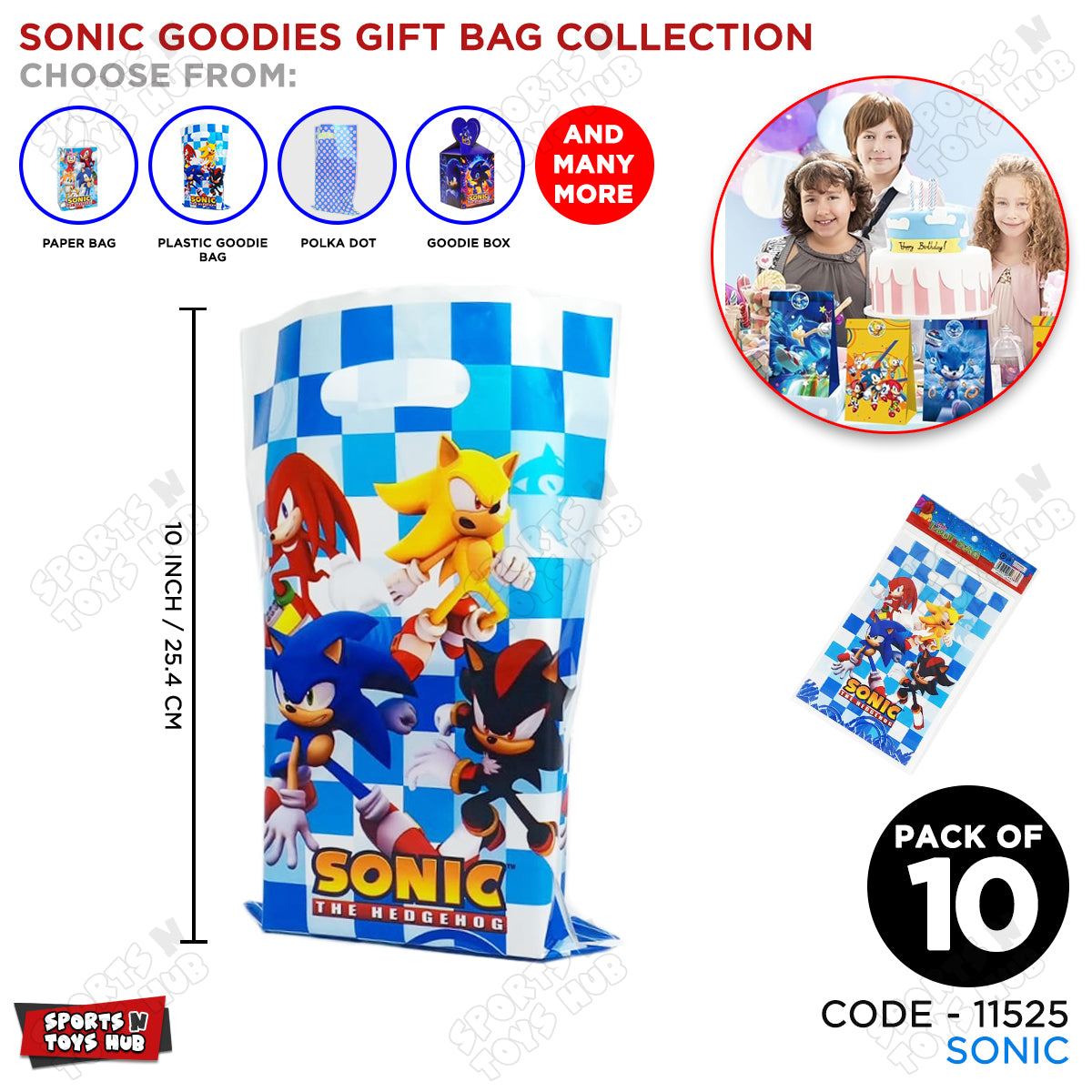 Sonic Goodies Gift Bags - 10 Pcs