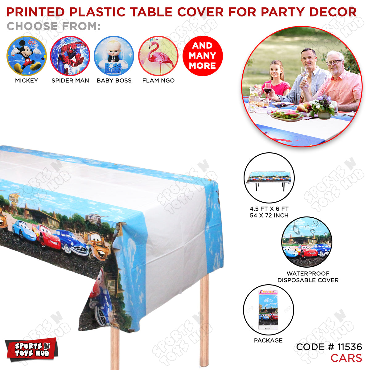 Cars Printed Table Cover