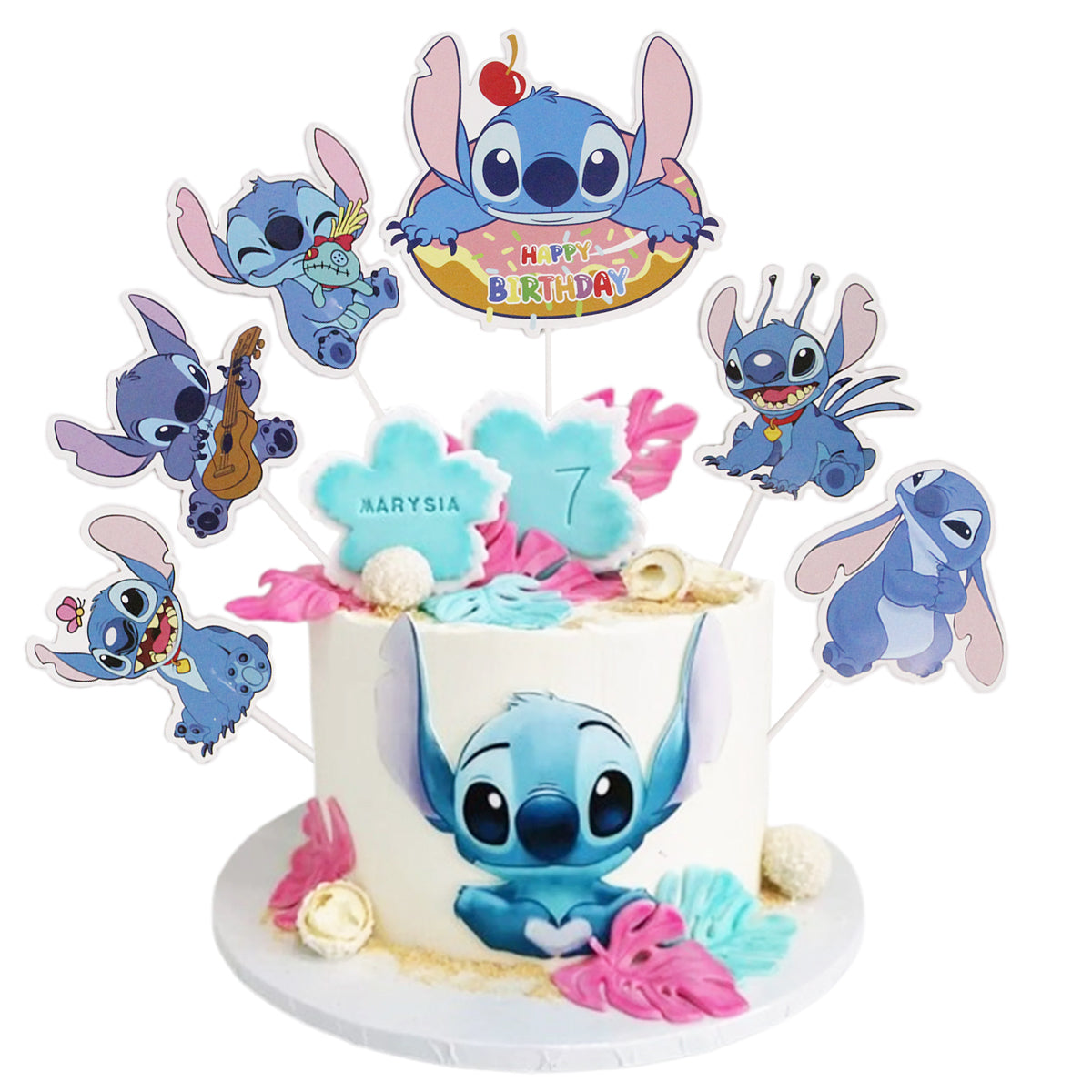 Stitch Cartoon Characters Cake Topper - 6 Pcs