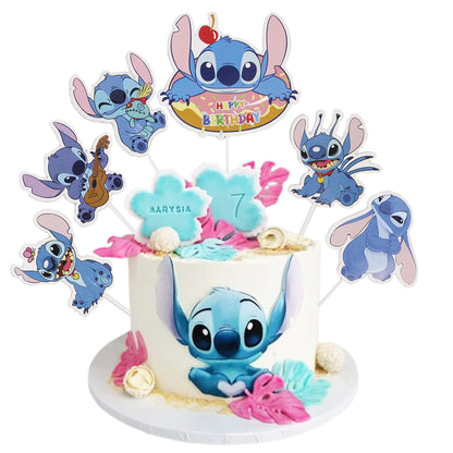 Stitch Cartoon Characters Cake Topper - 6 Pcs