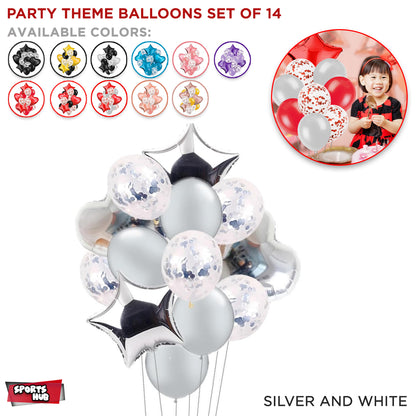Multi Color Theme Latex Round Balloons - 14 Pcs
