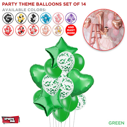 Multi Color Theme Latex Round Balloons - 14 Pcs