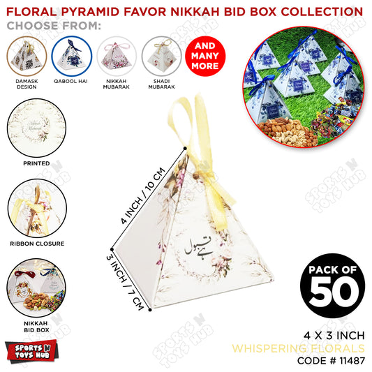 Whispering Florals Pyramid Favor Box