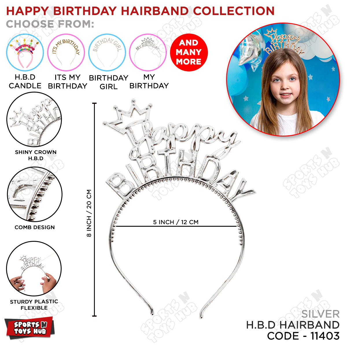 Happy Birthday Hairband Crown Collection
