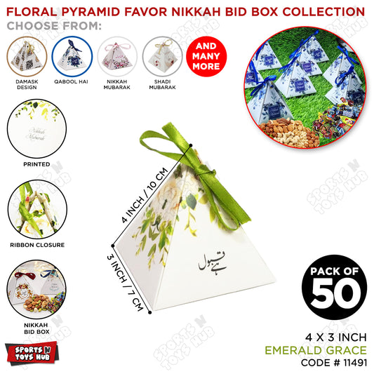 Emerald Grace Pyramid Favor Box