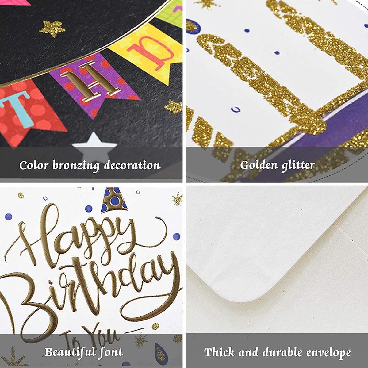 Happy Birthday Printed Dotted Greeting Gift Cards