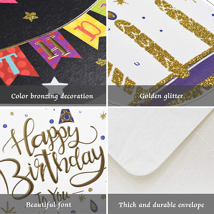 Happy Birthday Printed Dotted Greeting Gift Cards