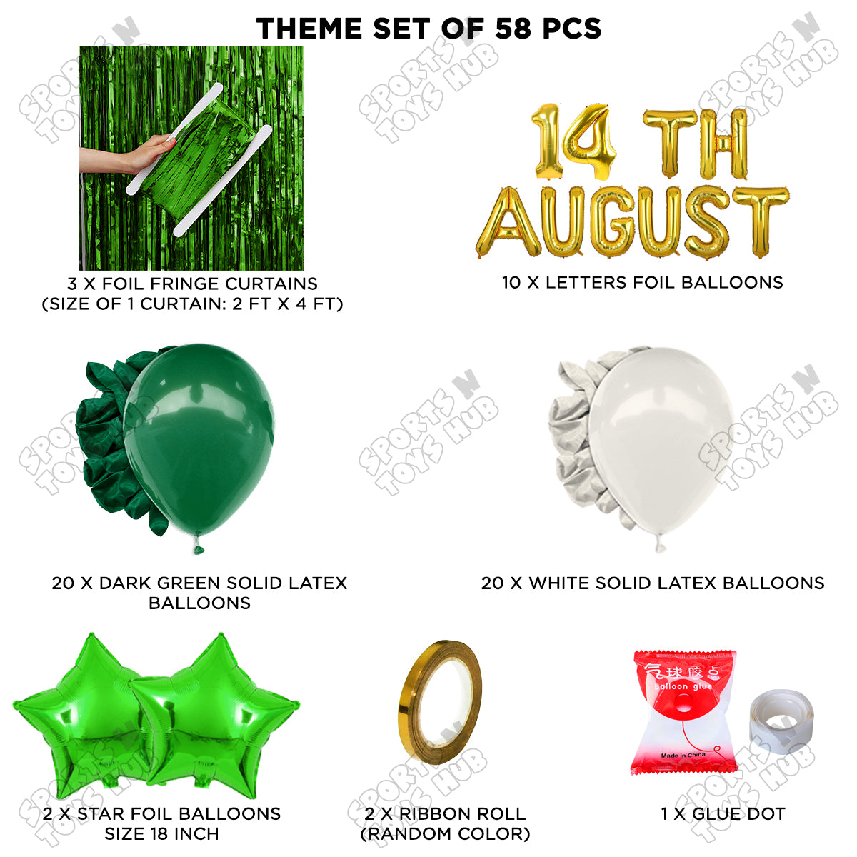 14 August Foil Letters Theme Collection