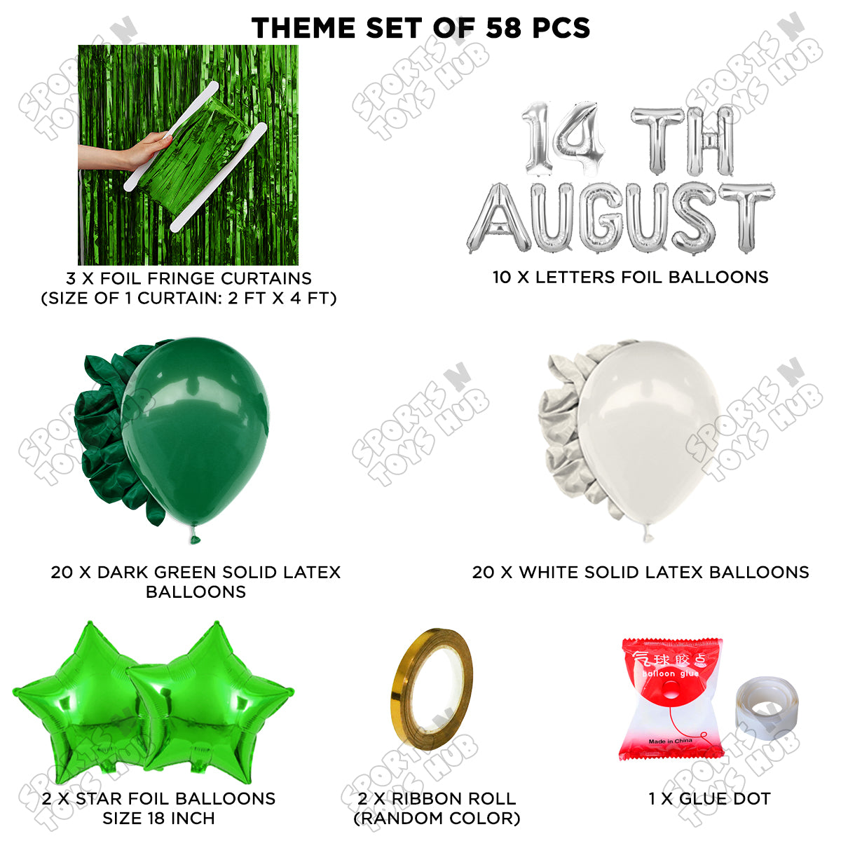 14 August Foil Letters Theme Collection