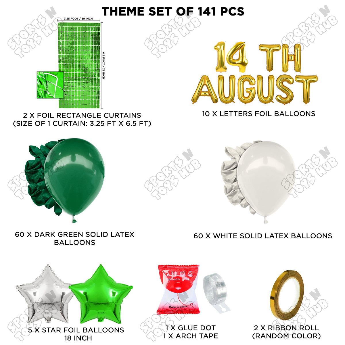 14 August Foil Letters Theme Collection