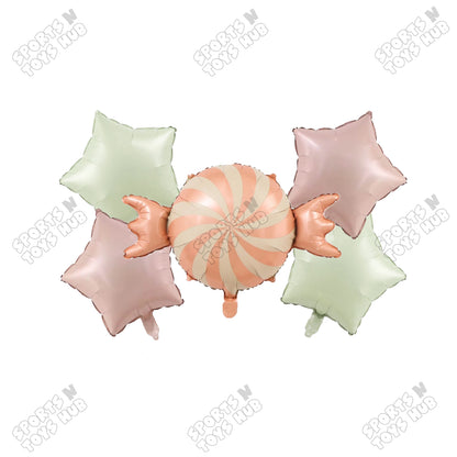 Pastel Matte Candy Pack Of 5 Foil Balloon Set