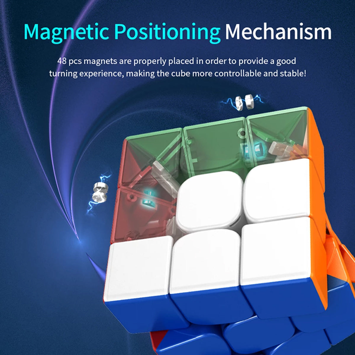 Moyu RS3M 3x3 Rubik's Magnetic Core Speed Cube Sticker-less Shade Magic Built-in Magnet Cube Puzzle Toy