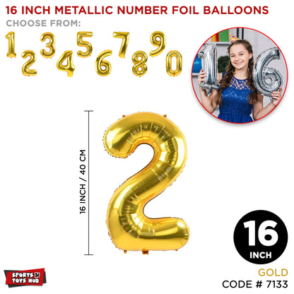 16 Inch Gold Number Foil Balloon