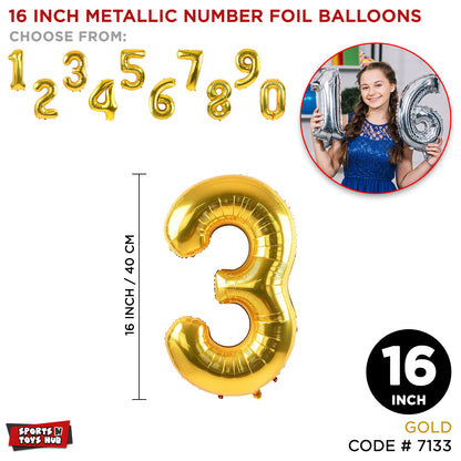16 Inch Gold Number Foil Balloon