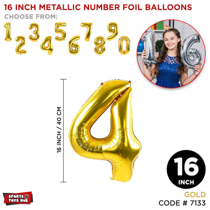 16 Inch Gold Number Foil Balloon