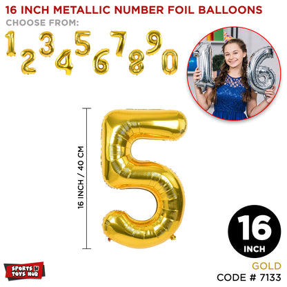 16 Inch Gold Number Foil Balloon