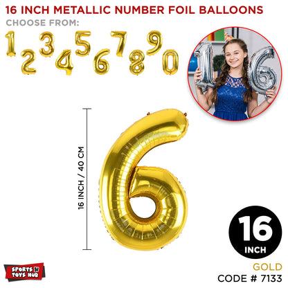 16 Inch Gold Number Foil Balloon