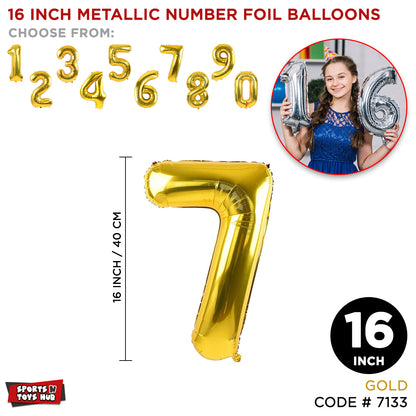 16 Inch Gold Number Foil Balloon