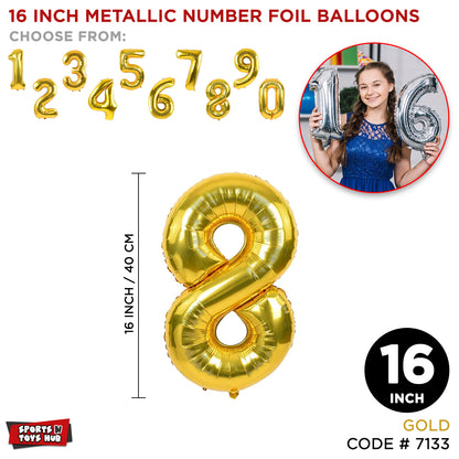 16 Inch Gold Number Foil Balloon