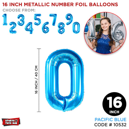 16 Inch Blue Number Foil Balloon