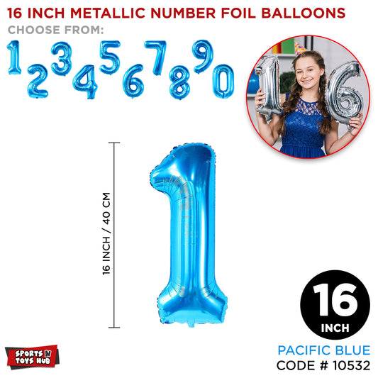16 Inch Blue Number Foil Balloon