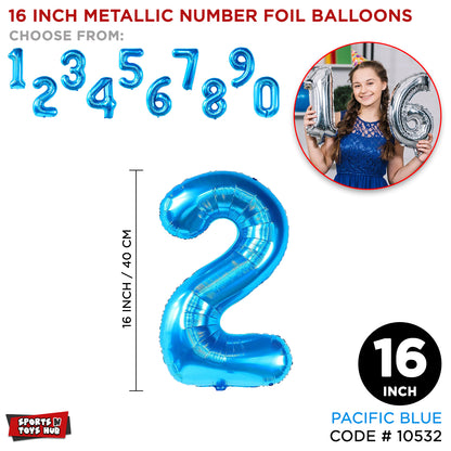 16 Inch Blue Number Foil Balloon