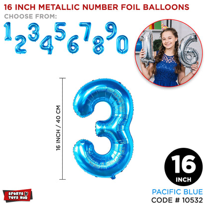 16 Inch Blue Number Foil Balloon