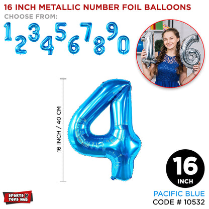 16 Inch Blue Number Foil Balloon