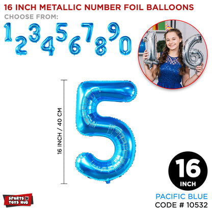 16 Inch Blue Number Foil Balloon