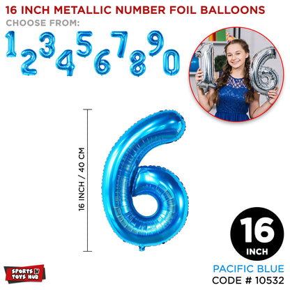 16 Inch Blue Number Foil Balloon
