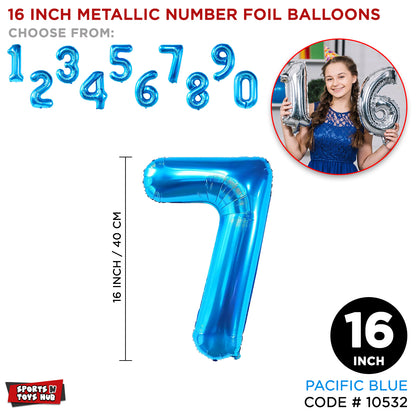16 Inch Blue Number Foil Balloon