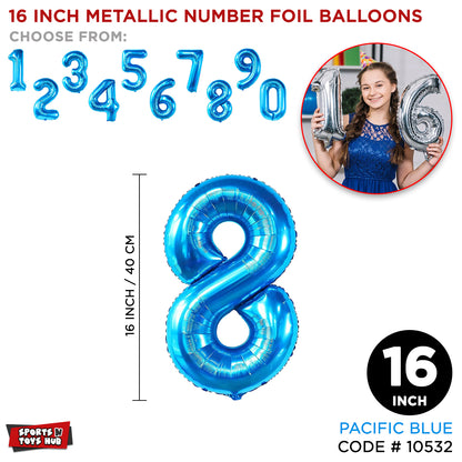 16 Inch Blue Number Foil Balloon