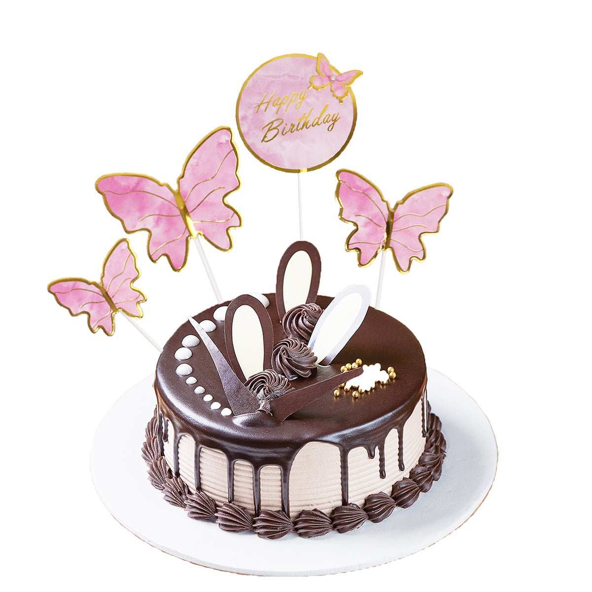 Buttefly HBD Cake Toppers - 4 Pcs