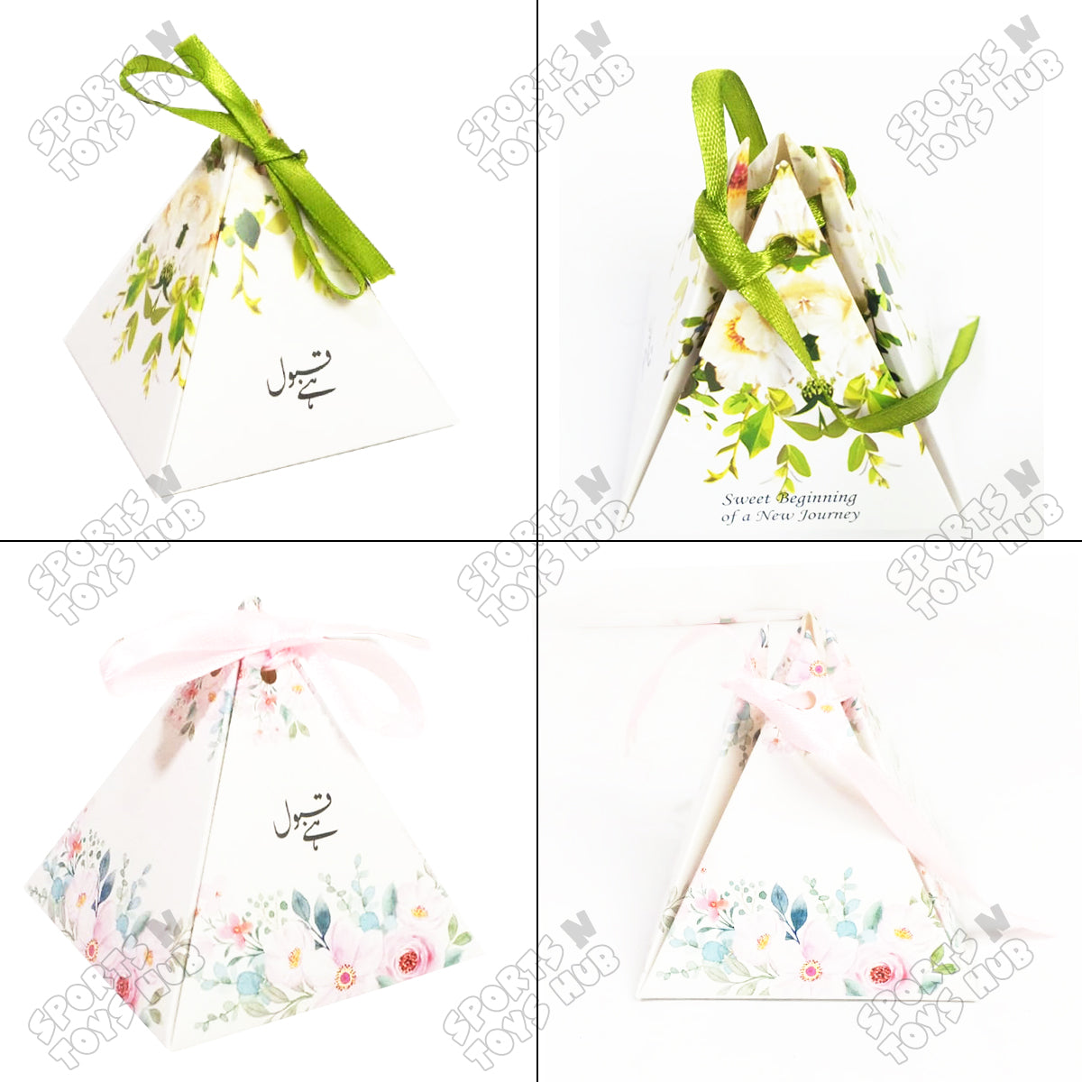 Whispering Florals Pyramid Favor Box