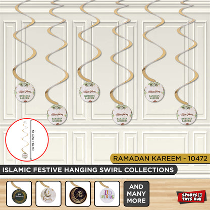 Ramadan Kareem Printed Sea Green Hanging Swirl