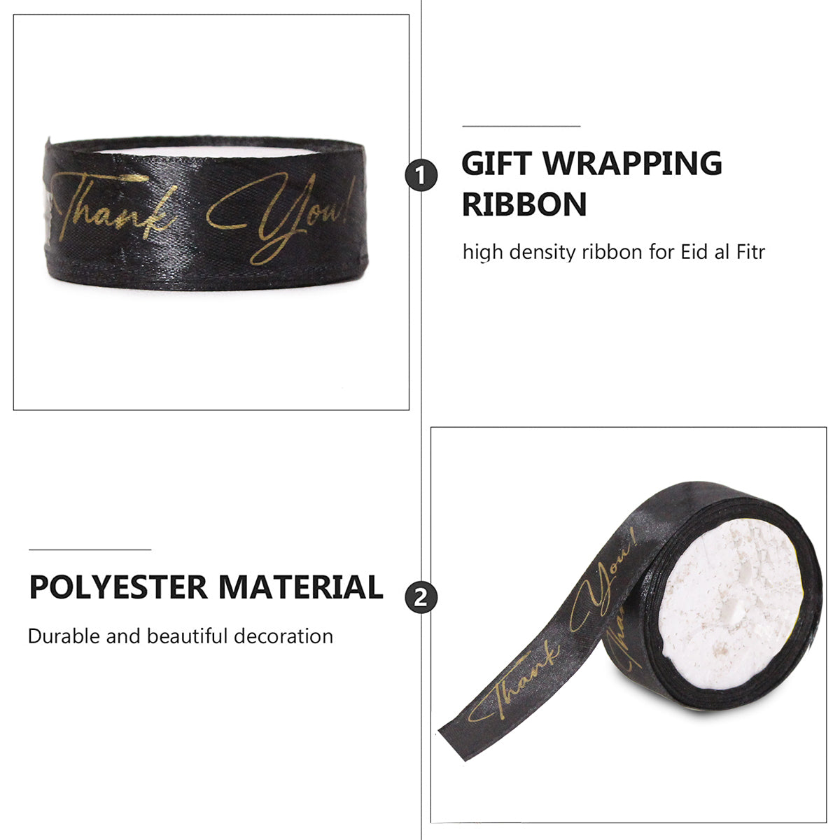 Thank You Printed Satin Ribbon - 1 Inch / 9 Yards