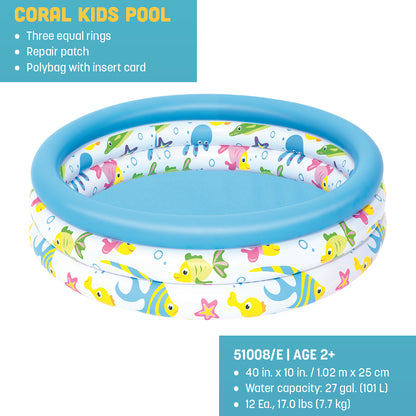 Bestway 3.3 Ft  Inflatable Ocean Life Swimming Pool For Kids - 51008