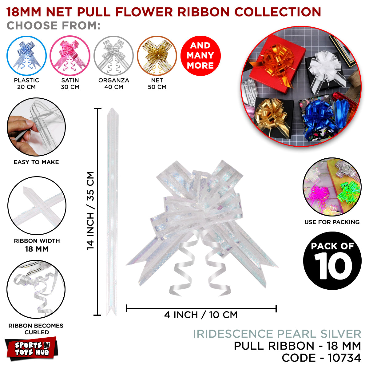 18 MM - Net Pull Flower Ribbon Collection