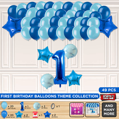 First Birthday Foil Balloon Theme Without Curtain
