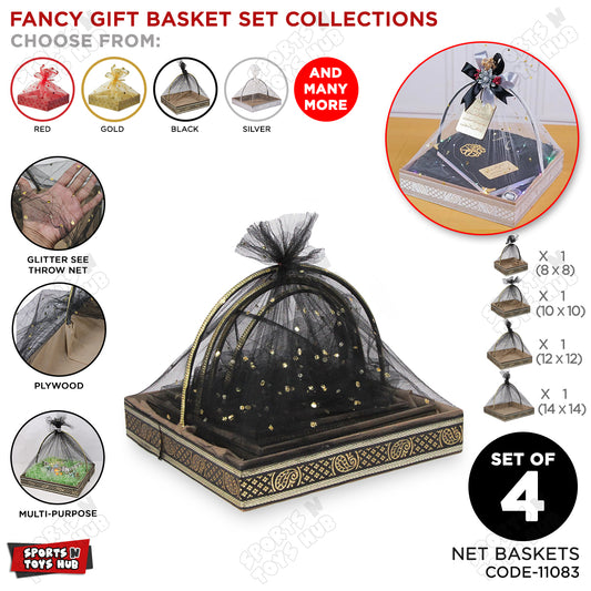 Fancy Net Black Gift Basket Set