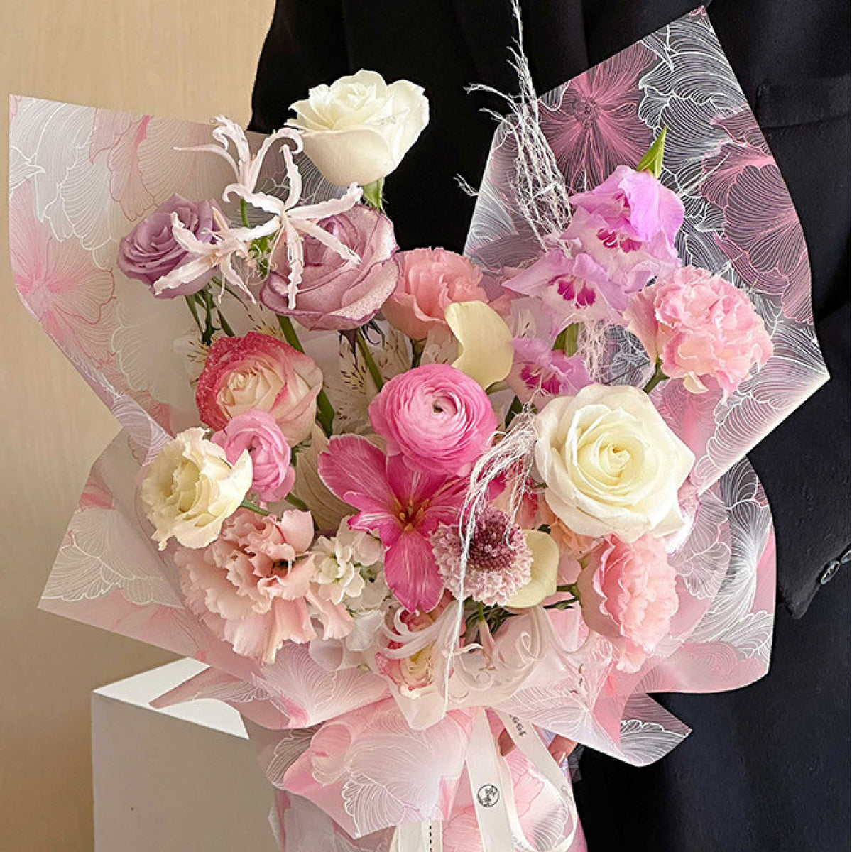 Botanical Garden Floral Wrapping Paper Sheet –  Mix Color 20 Sheet Pack - Translucent Flower Wrapping Bouquet Sheets