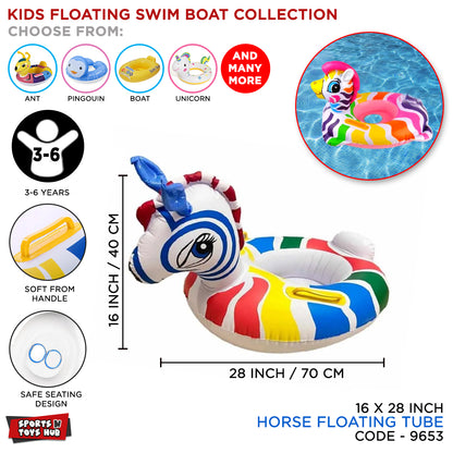 Cartoon Character Horse Shape Float Swimming Ring Tube