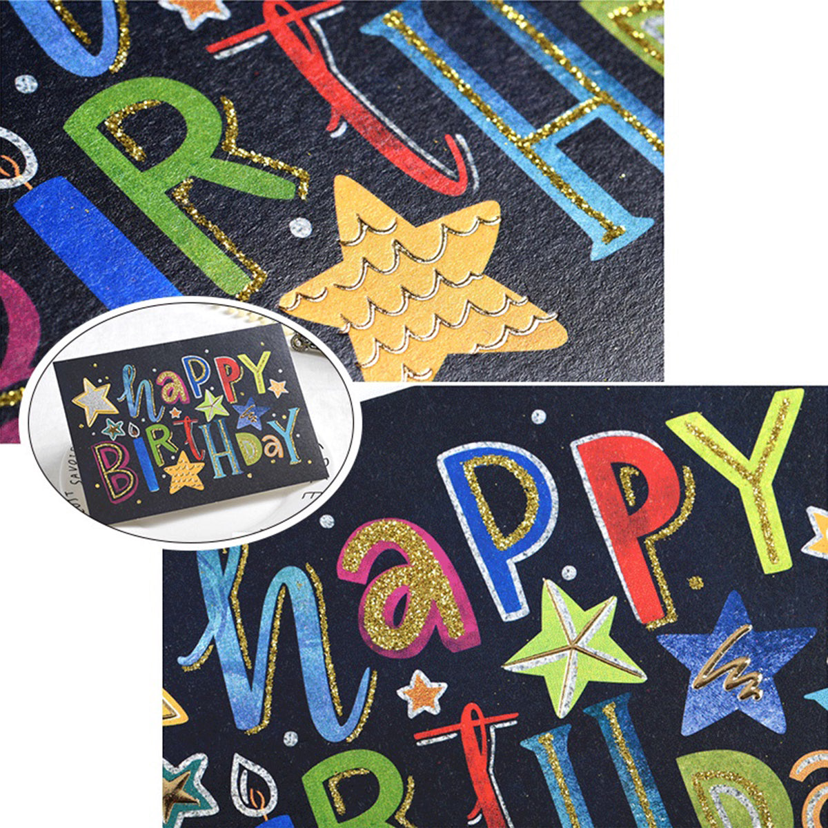 Happy Birthday Multi Color Greeting Gift Cards