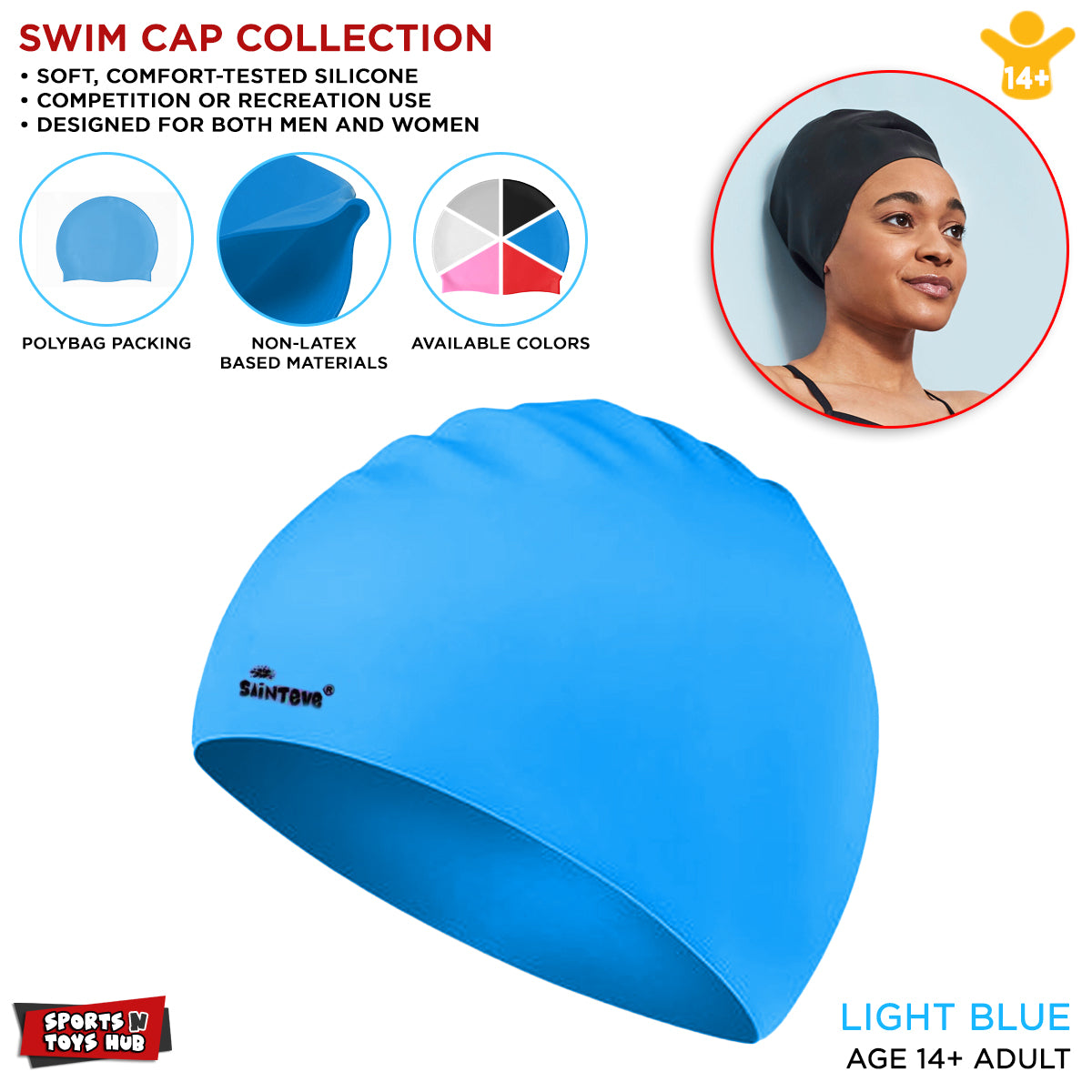 Swimming Silicone Cap Free Size For Adults and Kids Swimmers