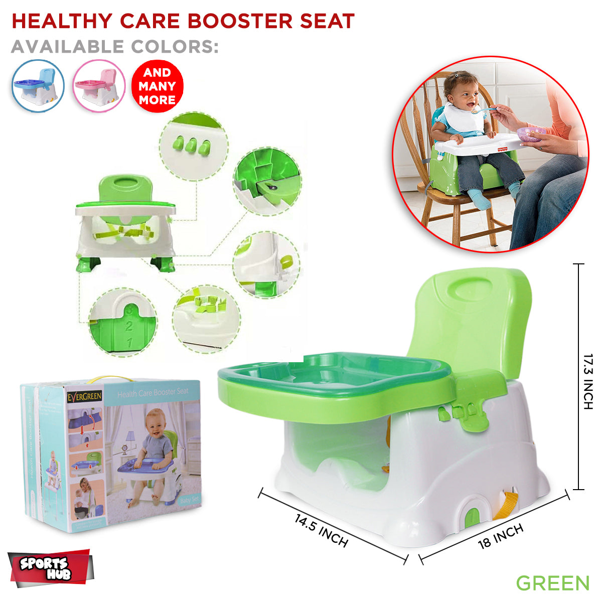 Infant Baby Feeding Booster Seat with Removable Tray