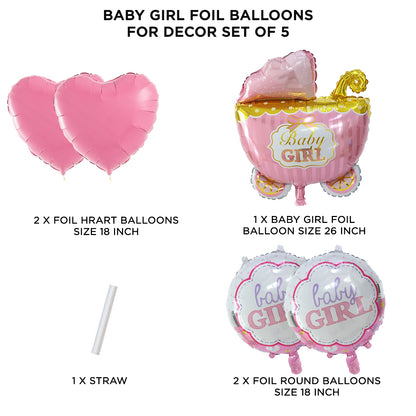 Baby Girl Stroller Foil Balloon Set