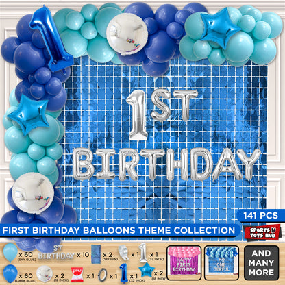 1ST Birthday Foil Letter Arch Theme - Blue