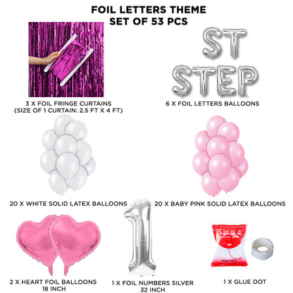 1ST Step Foil Letter Theme With Curtain