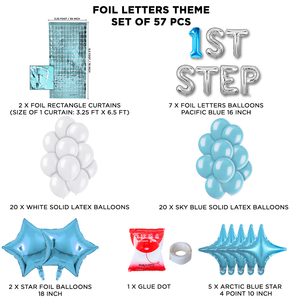 1st Step Foil Letter Theme With Rectangle Curtain