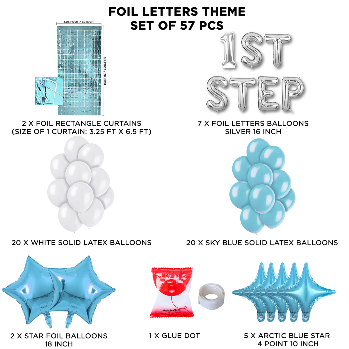 1st Step Foil Letter Theme With Rectangle Curtain